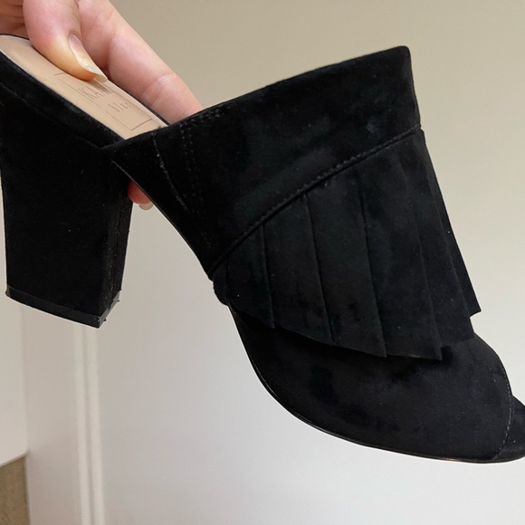 Kaari Blue - peep toe suede black heels - Women’s Size 9.5 - Picture 9 of 12